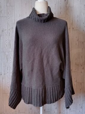 Axcess Claiborne Charcoal Wide Sleeve Cowl Neck Sweater Women's Size L